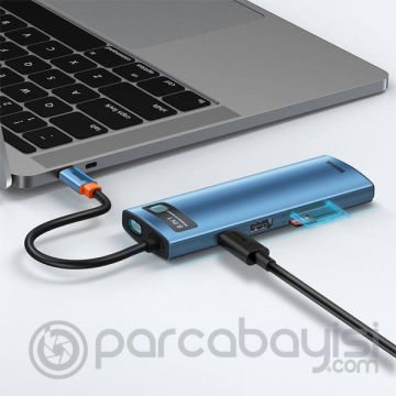 Baseus Metal Gleam Series 8in1 Type-C HUB Adaptör Çoklayıcı