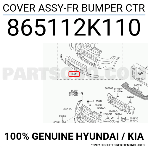 Kia Soul Ön Tampon Orta Bakaliti Orjinal | 865112K110