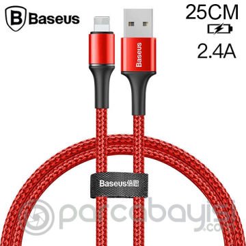 Baseus Halo Cable İPhone  11,7-8-XS-XR 2.4A 0.25CM Kısa Usb Şarj Kablosu