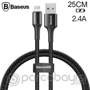 Baseus Halo Cable İPhone  11,7-8-XS-XR 2.4A 0.25CM Kısa Usb Şarj Kablosu