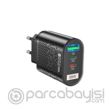 USLİON PD 58W USB + Type-c Hızlı Şarj Başlığı