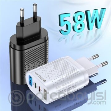 USLİON PD 58W USB + Type-c Hızlı Şarj Başlığı