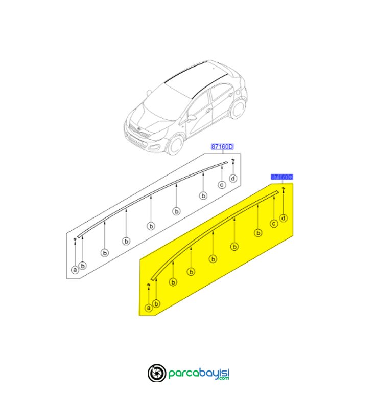 Kia Rio Tavan Çıtası Sol Orjinal | 872101W200