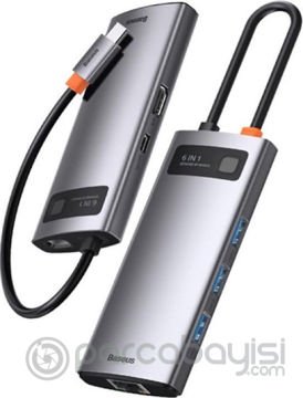Baseus Metal Gleam Series 6in1 Type-C HUB Adaptör Çoklayıcı