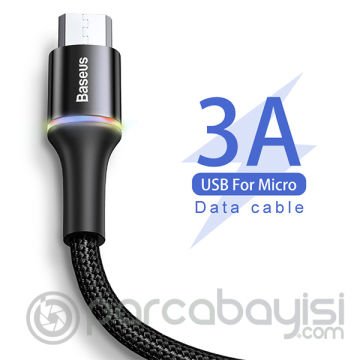 Baseus halo Mikro Usb 3A Hızlı Şarj 0.25CM Kısa Power Bank için Şarj Kablosu