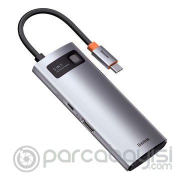 Baseus Metal Gleam Series 5in1 Type-C HUB Adaptör Çoklayıcı