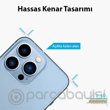 Ally iPhone 13 Pro Max 6.7 Tempered Şeffaf Arka Cam Koruyucu