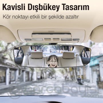 ALLY SD-2415 Kavisli Dışbükey Geniş Açılı Araç Dikiz Aynası 299x90mm