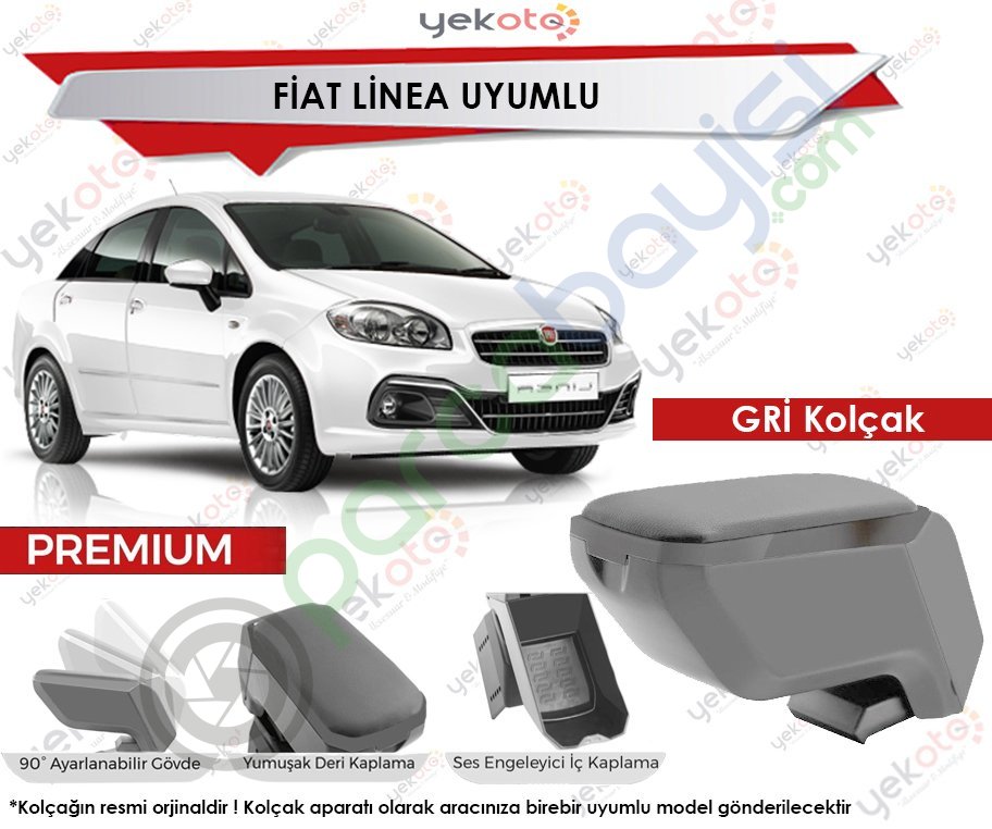 Fiat Linea Uyumlu Gri Kolçak Kol Dayama Ultra Kaliteli