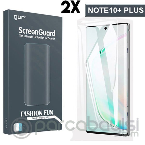 Gor Sm Galaxy Note 10+ Plus 3d Kavisli Full Kaplama Darbe Emici Ekran Koruyucu 2 Adet Set