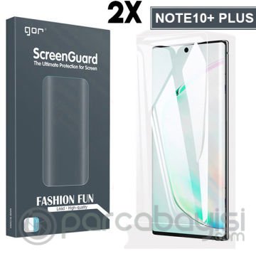 Gor Sm Galaxy Note 10+ Plus 3d Kavisli Full Kaplama Darbe Emici Ekran Koruyucu 2 Adet Set