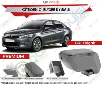 Citroen C-Elysee Uyumlu Gri Kolçak Kol Dayama Ultra Kaliteli