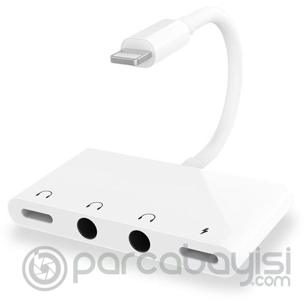 ALLY İPhone 14-13-12-11 4in1 Otg Ses Adaptörü Çift DC 3.5MM Jack