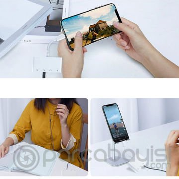 ALLY Andriod Usb Type C 4in1 Otg Ses Adaptörü Çift DC 3.5MM Jack