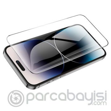 Hoco iPhone 14 Pro 6.1 0.33mm Full Koruma Ultra Thin Tempered Cam Ekran Koruyucu - Montaj Aparatlı