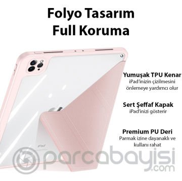 Dux Ducis iPad Pro 11 2022-2021-2020-2018 Kılıf Magi Series Kalem Tutuculu Uyku Modlu Kapaklı Kılıf