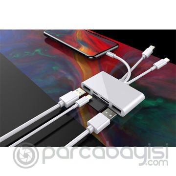 ALLY 3 İN1  İPhone+Usb C+ Usb A Kamera Okuyucu Kart Okuyucu