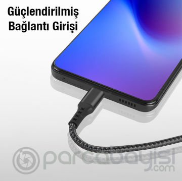 ALLY 1mt 27W Type-C To iPhone Lightning Süper Hızlı Data ve Şarj Kablosu, Akım ve Isı Korumalı Halat