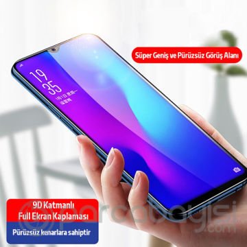 Ally Xiaomi Redmi 9 9D Full Glue Tempered Cam Ekran Koruyucu