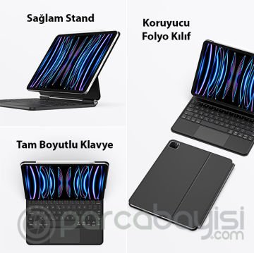 Dux Ducis iPad Pro 11 2022-2021-2020-2018-Air 4-5 MK Series Bluetooth Klavye Touchpad Kılıf