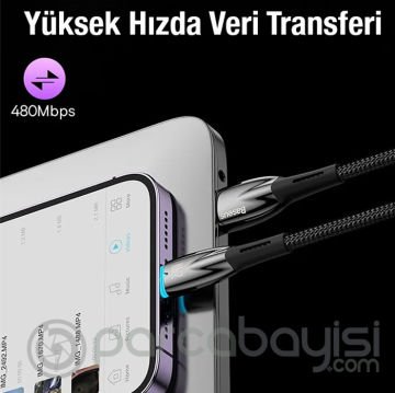 Baseus Glimmer Series iPhone Lightning to USB Hızlı Data Şarj Kablosu 1mt