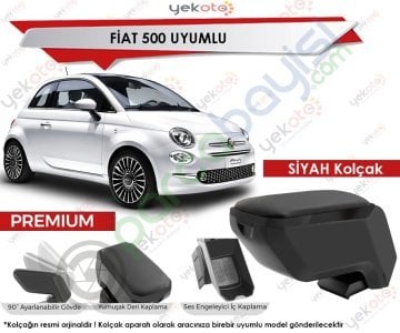 Fiat 500 Uyumlu Siyah Kolçak Kol Dayama Ultra Kaliteli