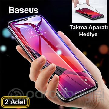 Baseus İPhone 11 Pro Max -6.5- XS Max 3D full Kırılmaz Cam Ekran Koruyucu 2 adet