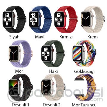 Ally Apple Watch 7-8 41mm 6-5-4 40mm Japon Tokalı Elastik Kayış Kordon 3-2-1 38mm