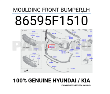 Kia Sportage Ön Tampon Bakaliti Sol Orjinal | 86595F1510