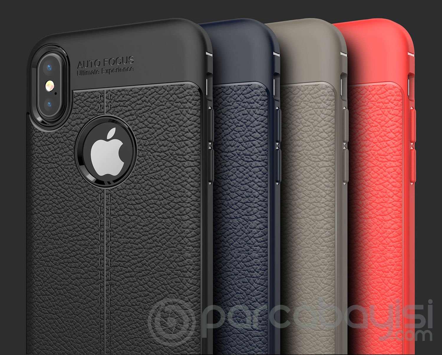İphone X Xs Litchi Tam Koruma Soft Silikon Kılıf