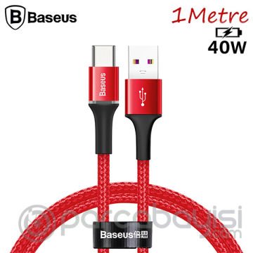 Baseus halo USB Type-C 40W Flash Şarj 1Metre USB Şarj Kablosu