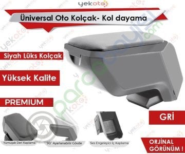 Kolçak Kol Dayama Premium Ultra Kaliteli Gri Oto Kolçak Üniversal