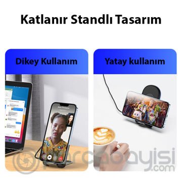 Duzzona W2 Katlanır Standlı 15W Hızlı Şarj Wireless Kablosuz Şarj Cihazı