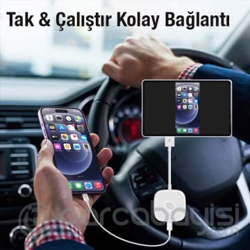 ALLY USB+ Lightning Apple iPhone Carplay Mirror Ekran Yansıtıcı Adaptör Çevirici
