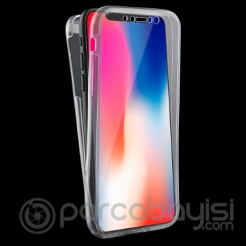 İphone X Xs 360 Koruma Şeffaf Silikon Kılıf