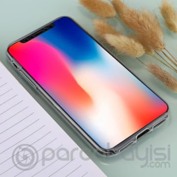 İphone X Xs 360 Koruma Şeffaf Silikon Kılıf