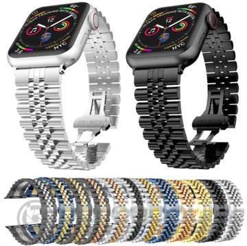 Ally Apple Watch 7-8 45mm 6-5-4 44mm Kayış Kordon Paslanmaz Çelik 3-2-1 42mm