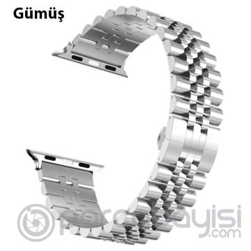 Ally Apple Watch 7-8 45mm 6-5-4 44mm Kayış Kordon Paslanmaz Çelik 3-2-1 42mm