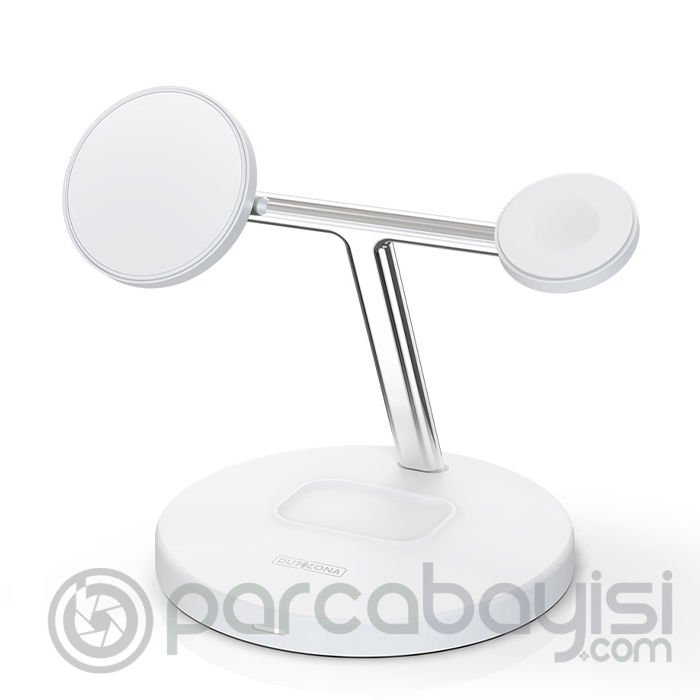 Duzzona W9 15W 3in1 iPhone-Apple Watch-Airpods Uyumlu Manyetik Kablosuz Şarj Cihazı