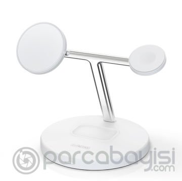 Duzzona W9 15W 3in1 iPhone-Apple Watch-Airpods Uyumlu Manyetik Kablosuz Şarj Cihazı