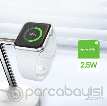 Duzzona W9 15W 3in1 iPhone-Apple Watch-Airpods Uyumlu Manyetik Kablosuz Şarj Cihazı