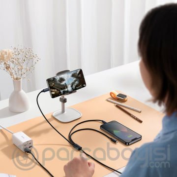 Baseus Minimalist Series 3in1 USB to Type-C + Lightning + Micro USB Hızlı Data Şarj Kablosu