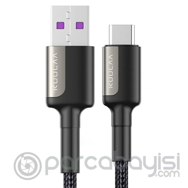 KUULAA 2M 5A Flash Şarj USB-Type C Huawei P20,P30 Mate 20 pro 20 lite Supercharge Hızlı Şarj Kablosu