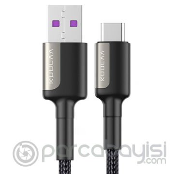 KUULAA 2M 5A Flash Şarj USB-Type C Huawei P20,P30 Mate 20 pro 20 lite Supercharge Hızlı Şarj Kablosu