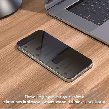ALLY İPhone 13 Pro Max 3D Full Privacy Gizlilik Cam Ekran Koruyucu Anti-Spy