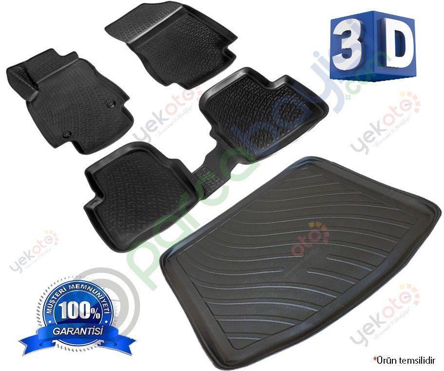Bmw 1 F20 2011 Sonrası 3D Paspas Ve Bagaj Paspas Seti Havuzlu