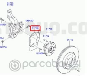 Ceed Ön Fren Disk Toz Kapağı Sağ Orjinal | 51756A6100