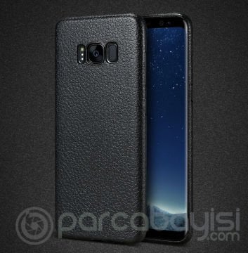 Ally SM Galaxy S8 Plus Deri Dokulu Premium Soft Silikon Kılıf