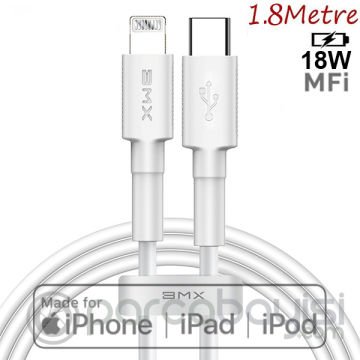 BMX Mini White Mfi sertifikalı Type-C to Lightning PD 18W 1.8m Şarj Kablosu
