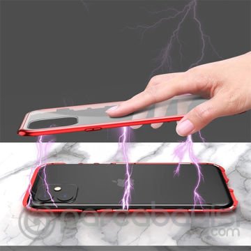 İPhone 11 Pro Max 6.5 Mıknatıslı 360 Derece Ön ve Arka Cam Full Korumalı Manyetik Kılıf